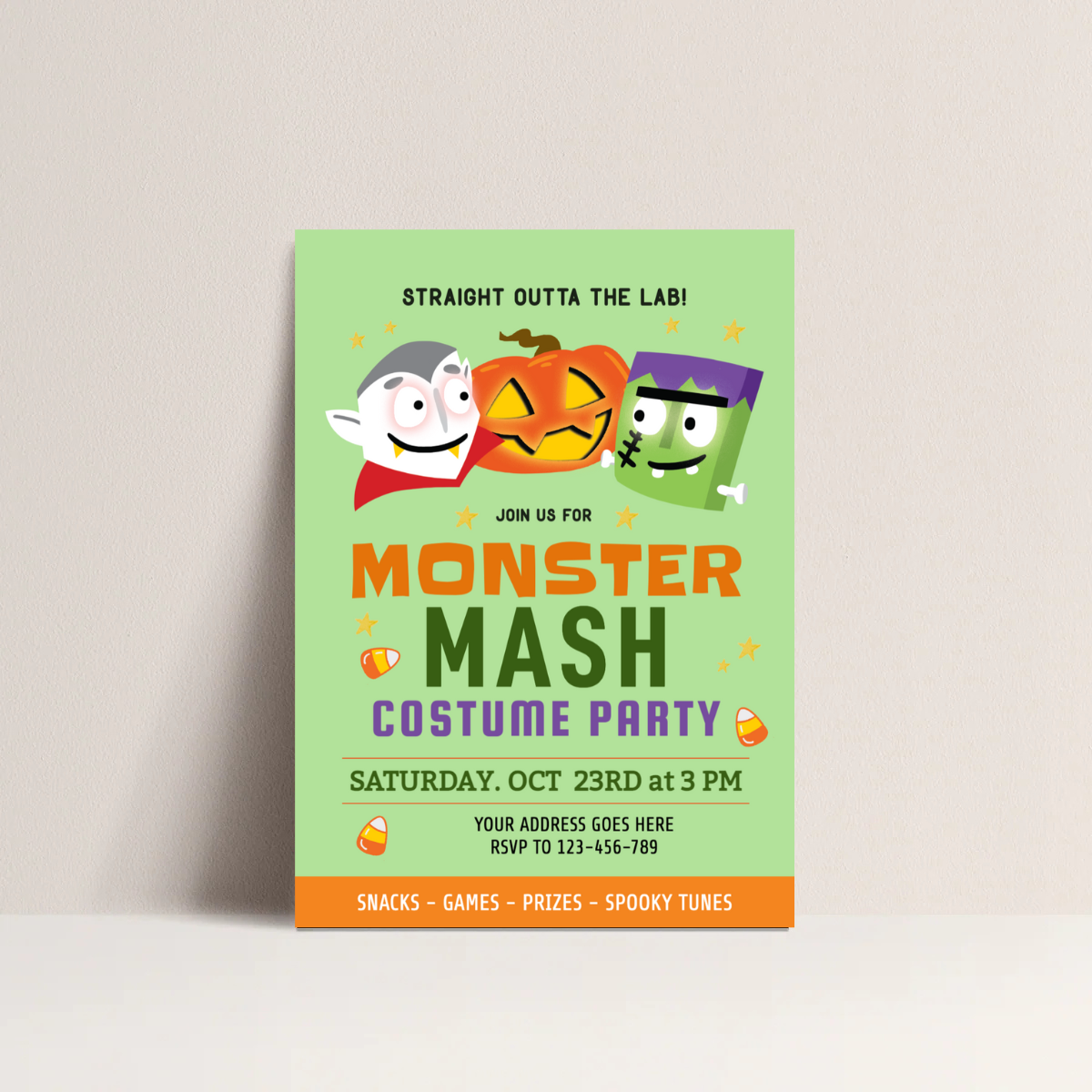 Monster Mash Costume Party Invitation Template | Editable Halloween Invite