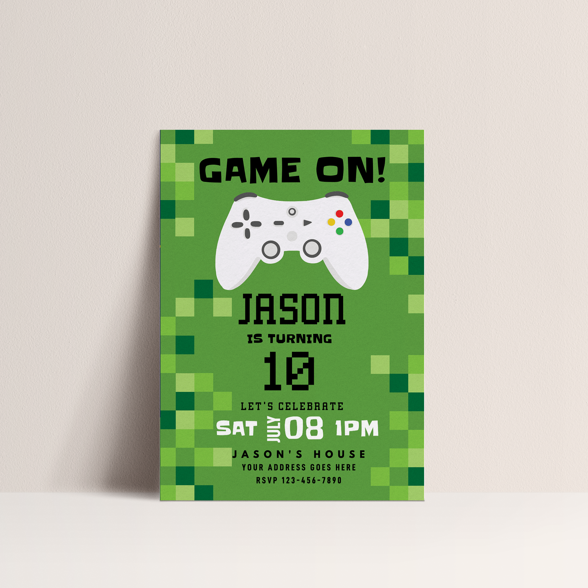 Game On! Video Game Birthday Invitation – Editable Digital Template