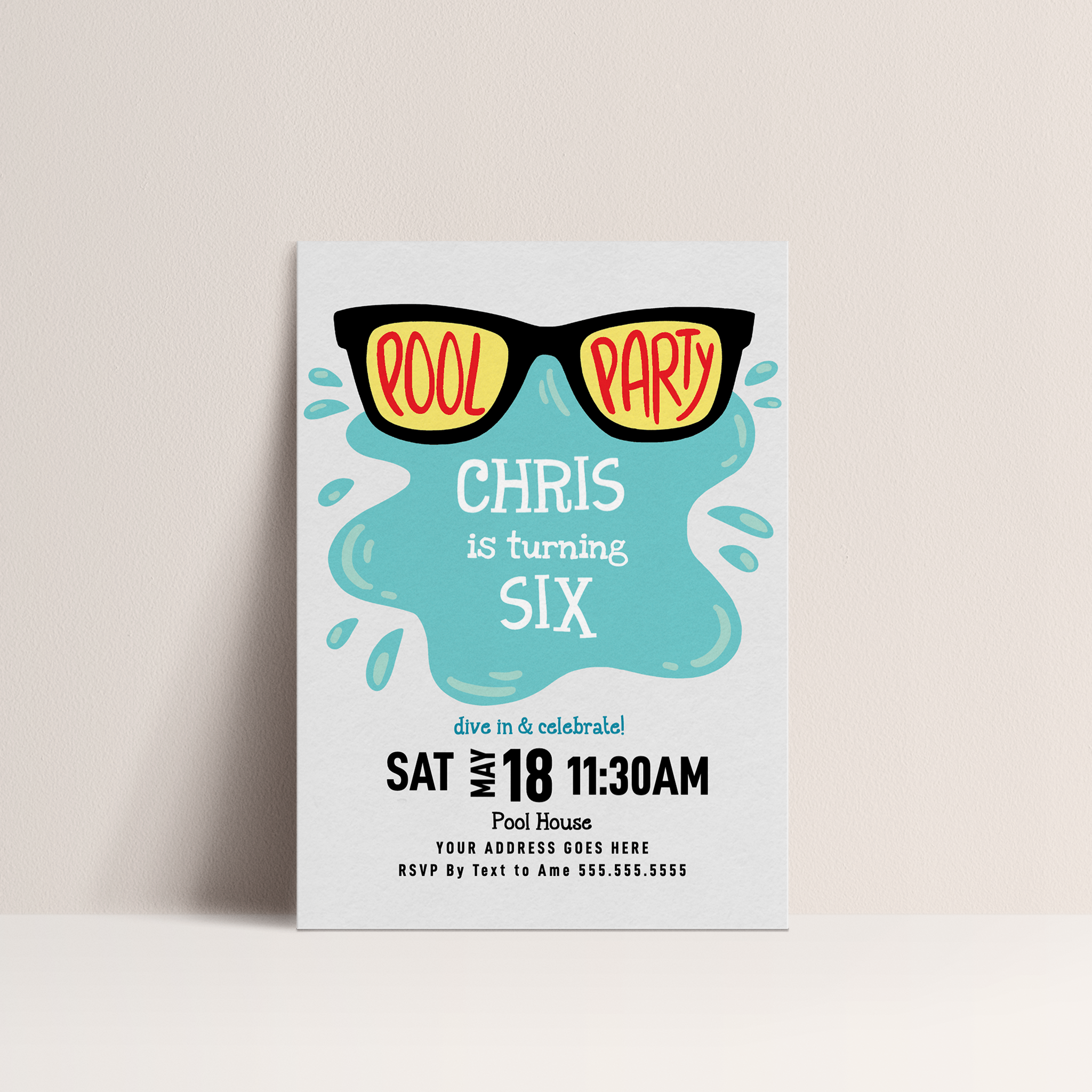 Cool Pool Party Birthday Invitation – Editable Digital Template
