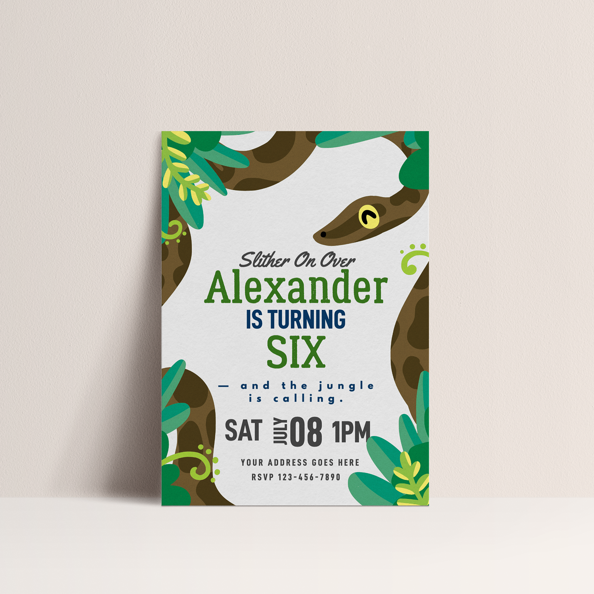 Reptile Party Birthday Invitation – Editable Digital Template